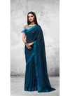 Wine Colour Designer Blomming Georgette Party Wear Heavy Worked Saree 2101
